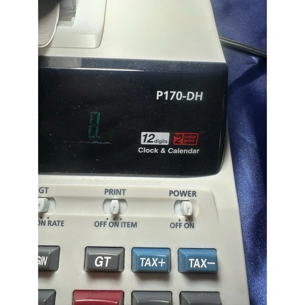 Canon P170-DH 12 Digit 10 Key Adding Machine Calculator Printer 10 Rolls Paper